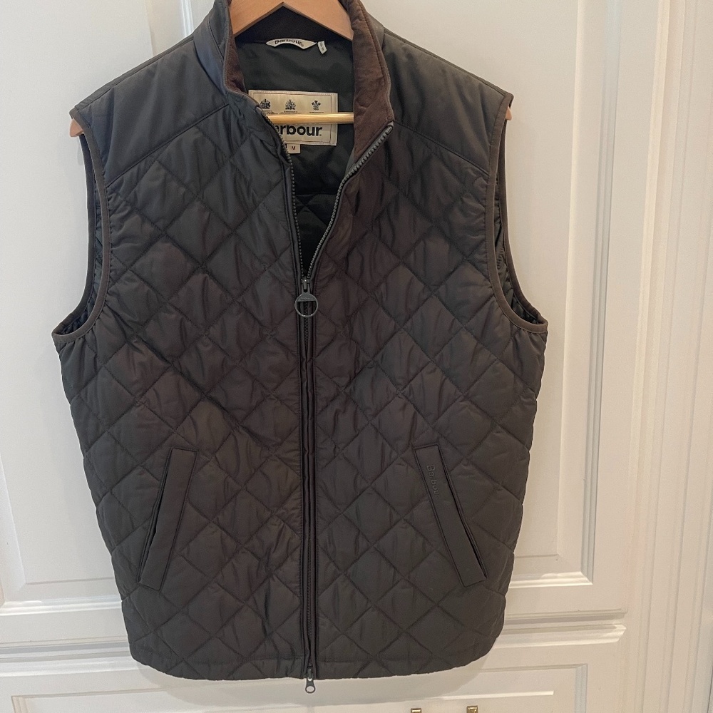 Men's Barbour Vest with Suede Trim